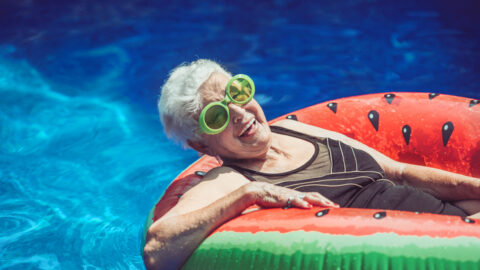 Senior woman in the pool